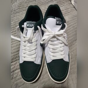 Converse Men's White and Green Sneakers